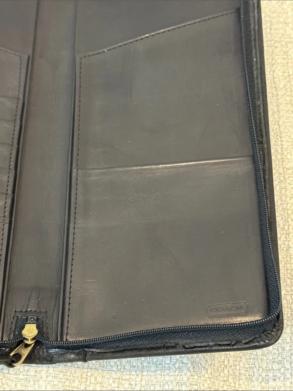 COACH Vintage 90’s Black Leather Men's Travel passport Wallet